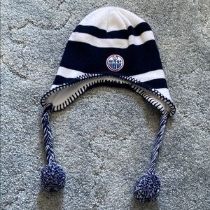 Kids oilers Striped Winter Hat toque